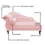 Imagem de Divã Recamier Namoradeira Larissa 150cm Esquerdo de Quem Senta Suede Rosa Bebe - DL DECOR