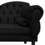 Imagem de Divã Recamier Namoradeira Larissa 185cm com Capitonê - Esquerda + 02 Puffs Retrô Suede - Ecotec Decor