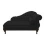 Imagem de Divã Recamier Namoradeira Larissa Esquerdo Quem Senta 150cm e 2 Puffs Retrô Suede Preto - DL DECOR