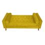 Imagem de Divã Recamier Sofá Félix 100 cm Suede Amarelo para Sala de Estar Recepção Quarto - AM Decor