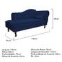 Imagem de Divã Recamier Sofá Juliana 140cm Lado Esquerdo Suede Azul Marinho - AM Decor