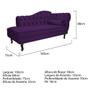 Imagem de Divã Recamier Sofá Juliana 160cm Lado Esquerdo Suede Roxo - AM Decor