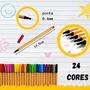 Imagem de Diversão e Cor nas Aulas  Kit com 24 Canetas Finas