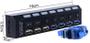 Imagem de Divisor de Hub USB 3.0 com 7 portas com interruptor de alimentação individual para laptop e PC (preto)