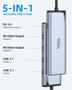 Imagem de Divisor USB C Selore & S-Global 4K/60 Hz DP Alt Mode 5 em 1