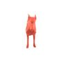 Imagem de Doberman Em Pé Low Poly Cachorro Pet Decoração 3D Vermelho