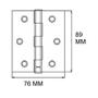 Imagem de Dobradiça La fonte Aço Inox Escovado 395 3,5X3 com Rolamento - Unidade -89x76mm