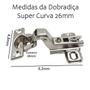 Imagem de Dobradiça Mini 26mm Pressão Pequena 07 Peças Armários Móveis