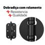 Imagem de Dobradiça Para Porta De Madeira Kit 3 Unidades Stam Preto