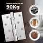 Imagem de Dobradiça para Porta Embutir Inox com Rolamento 4" X 3" 2.5mm 90kg - Kit com 3 uni