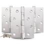 Imagem de Dobradiça para Porta Embutir Inox com Rolamento 4" X 3" 2.5mm 90kg - Kit com 3 uni