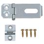 Imagem de Dobradiça Porta Cadeado Fecho Trinco Zincado 1,5" Para Portão Gaveta Armário  Silvana  Kit 03 Un