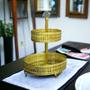 Imagem de Doceira Turca Oval de 2 andares em Metal Dourado - Elegância Clássica: Doceira de Prestígio - Luxo com Detalhes Sofisticados