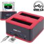 Imagem de Dock Station 2 HD Sata 2,5 e 3,5 Docking Base Case Entradas 2 USB 2.0 Pendrive Leitor de Cartão SD e TF para Backup