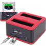 Imagem de Dock Station 2 HD Sata 2,5 e 3,5 Docking Base Case Entradas 2 USB 2.0 Pendrive Leitor de Cartão SD e TF para Backup