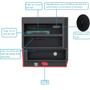 Imagem de Docking Station, Card Reader, USB 3.0 a 2 portas SATA, 1 porta IDE,  Hub USB 3.0 com OTB e OTC Port