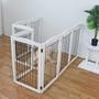 Imagem de Dog Gate ZJSF Freestanding Dobrável Extra Largo de Madeira Branco