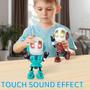 Imagem de Dois gêmeos recarregáveis que falam de robôs brinquedos para crianças - Robô de Metal com Olhos de Led sensíveis ao som e toque, brinquedos educativos interativos para 3 4 5 meninos de 7 anos, aniversário de meninas