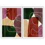 Imagem de Dois Quadros Decorativos Formas Coloridas 90x60 Sala Quarto