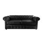 Imagem de Dois Sofás Chesterfield Capitone Luis XV Vicenzo 1,80 cm - Couro Eco. Preto / Decoracao, sala tv estar, recepçao