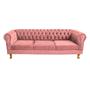 Imagem de Dois Sofás Chesterfield Duque 3 lugares 2M - Suede Rosa / sala de estar, recepção, barbearia