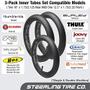 Imagem de Dois tubos de pneus interiores extra grossos de 16'' x 1.5/1.75 & One 12,5'' x 1,75/2.15 3-Pack Extra Thick Inner Tire Tube para BOB Revolution Strollers & Stroller Strides - Melhor Bob Stroller Tire Replacement Set by Steerling Tire Co.