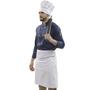 Imagem de Dólmã Chef de Cozinha Azul Blueberry Chapéu e Avental de Cintura