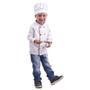 Imagem de Dólmã Chef de Cozinha Infantil Chapéu Mestre Cuca Branco
