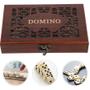 Imagem de Domino Profissional Caixa de Madeira Classico 28 Peças Jogo de Domino de Luxo Peças de osso