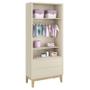 Imagem de Dormitório Classic 2 Portas e Cômoda com Porta com Pés Madeira Natural - Reller Móveis