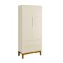 Imagem de Dormitório Completo Infantil Classic 2 Portas, Cômoda 6 Gavetas e Berço com Pés Amadeirado - Reller Móveis
