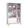 Imagem de Dormitório Completo Infantil Classic 3 Portas, Cômoda 6 Gavetas, Berço Branco Fosco com Pés Madeira