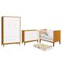 Imagem de Dormitório Completo Infantil Classic 3 Portas, Cômoda 6 Gavetas, Berço com Pés Amadeirado e Colchão D18 - Reller Móveis