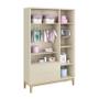 Imagem de Dormitório Completo Infantil Classic 3 Portas, Cômoda 6 Gavetas, Berço com Pés Madeira Natural e Colchão D18 - Reller Móveis