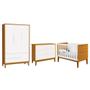 Imagem de Dormitório Completo Infantil Classic 3 Portas, Cômoda 6 Gavetas e Berço com Pés Amadeirado - Reller Móveis