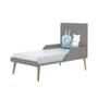 Imagem de Dormitório Completo Infantil Theo 3 Portas, Cômoda 6 Gavetas, Berço Cinza Fosco com Pés Madeira Naturale Colchão D18 - Reller Móveis