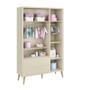 Imagem de Dormitório Completo Infantil Theo 3 Portas, Cômoda 6 Gavetas, Berço com Pés Madeira Natural e Colchão D18 - Reller Móveis