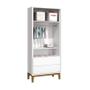 Imagem de Dormitório Infantil Classic 2 Portas, Cômoda 6 Gavetas, Berço Branco Fosco com Pés Amadeirado e Colchão - Reller Móveis