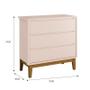 Imagem de Dormitório Infantil Classic 2 Portas, Cômoda, Berço Rosa com Pés Amadeirado e Colchão D18 - Reller Móveis
