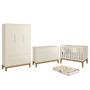 Imagem de Dormitório Infantil Classic 3 Portas, Cômoda 1 Porta, Berço com Pés Amadeirado e Colchão D18 - Reller Móveis