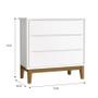 Imagem de Dormitório Infantil Classic 3 Portas, Cômoda 3 Gavetas e Berço Branco Fosco com Pés Amadeirado - Reller Móveis
