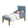 Imagem de Dormitório Infantil Classic 3 Portas, Cômoda, Berço Azul com Pés Amadeirado e Colchão D18 - Reller Móveis
