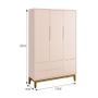 Imagem de Dormitório Infantil Classic 3 Portas, Cômoda, Berço Rosa com Pés Amadeirado e Colchão D18 - Reller Móveis