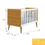 Imagem de Dormitório Infantil Theo 2 Portas, Cômoda 6 Gavetas, Berço, Mesa de Canto com Pés Amadeirado e Colchão - Reller Móveis