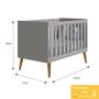Dormitório Infantil Theo Retrô 3 Portas, Cômoda 1 Porta, Berço, Mesa de Apoio Cinza com Pés Amadeirado e Colchão D18 - Reller Móveis Imagem de Dormitório Infantil Theo Retrô 3 Portas, Cômoda 1 Porta, Berço, Mesa de Apoio Cinza com Pés Amadeirado e Colchão D18 - Reller Móveis