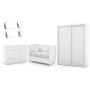 Imagem de Dormitório Tutto New 2 Portas, Cômoda 1 Porta, Berço Branco Soft e Prateleiras - Matic Móveis