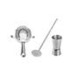 Imagem de Dosador Copo Duplo Coador Strainer Colher Canudo Kit Drinks