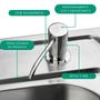 Imagem de Dosador Dispenser de Embutir Inox/Abs 350ML Cor Cromada para Detergente ou Sabonete Líquido de Embutir em Bancada Pia