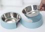 Imagem de Double Dog Bowls Steel Inoxidável Comida De Estimação Alimentador de água alimentando pratos Pequenos Acessórios cão gato alimentos filhotes de cachorro Alimentação de cães