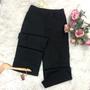 Imagem de DOUTORAS MODAS Calça Pantalona de Alfaiataria Cargo Elegância e Conforto em Cintura Alta 101